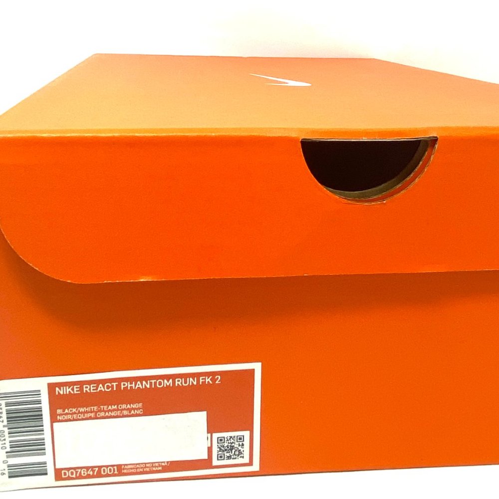Nike React Phantom Run FK2 Black Orange White Sneaker Men's Size DQ7647 001 - Picture 11 of 12